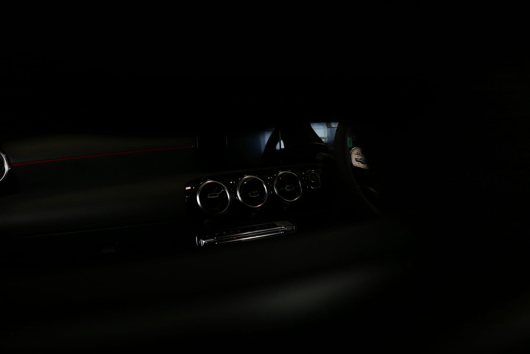 Vehicle cabin in low light